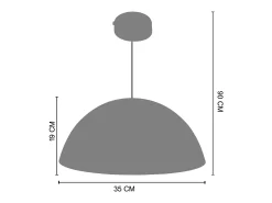 Suspensión TOSEL , metal,Negro ,A78x D42,5xP42,5cm