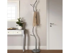 Swindon Perchero de Pie de Estilo Minimalista, Gris, 185x32x32cm