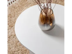 Table basse ovale effet travertin 119x60cm LYU