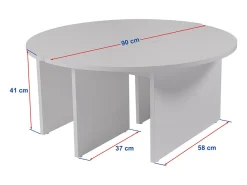 Table basse ronde duo pin atlantique 90cm AZUS