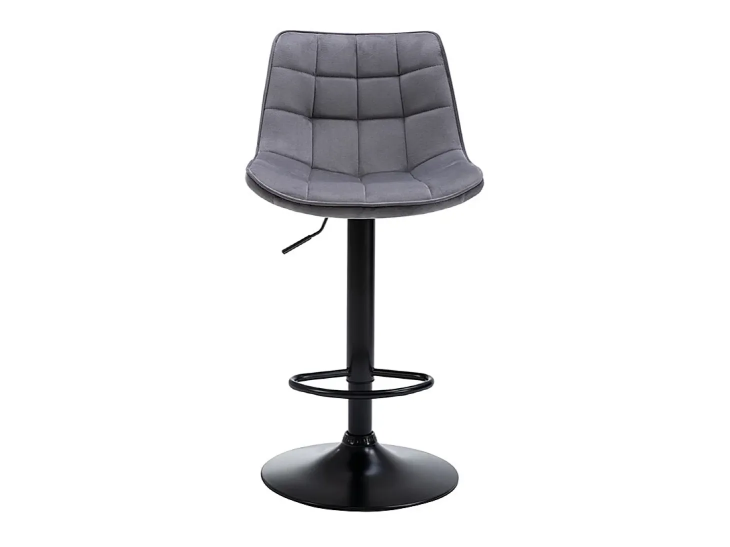 taburete alto ajustable terciopelo metal gris LIMA II (lote de 2)