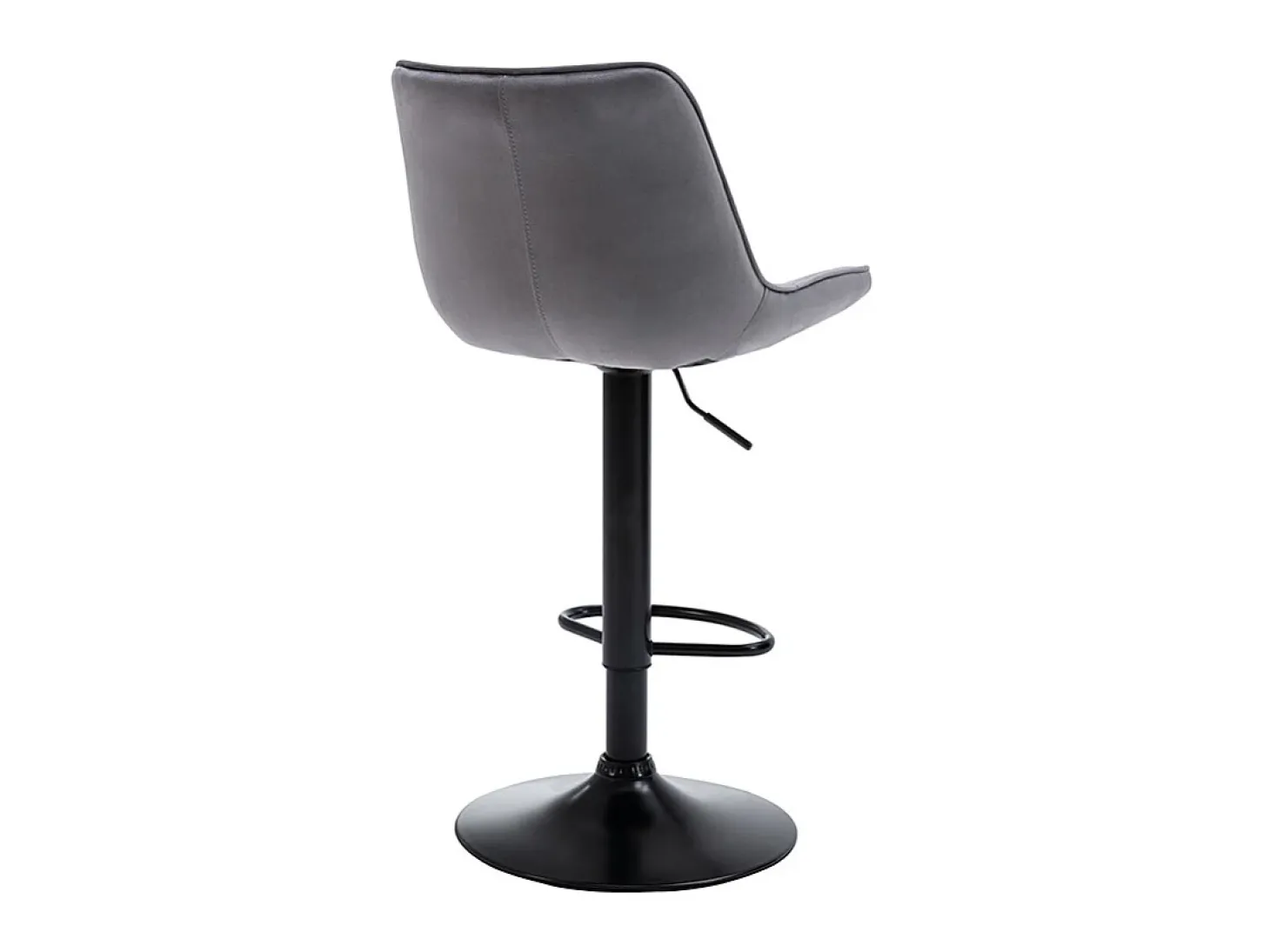 taburete alto ajustable terciopelo metal gris LIMA II (lote de 2)