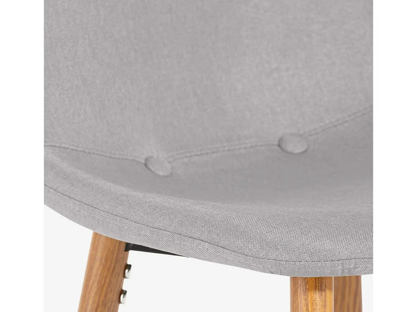 Taburete alto de bar cocina estilo nórdico en tela con respaldo Shona - Gris claro