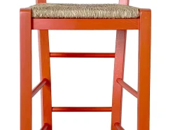 Taburete alto de madera color naranja h 73 cm estilo rústico para hogar y bar