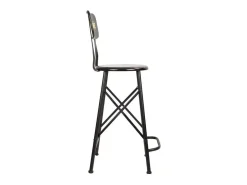 Taburete Alto De Metal Negro