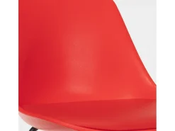 Taburete alto de metal para barra de cocina con cojín de diseño moderno Willis - Rojo