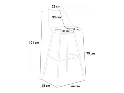 Taburete alto de metal para barra de cocina con cojín de diseño moderno Willis - Rojo