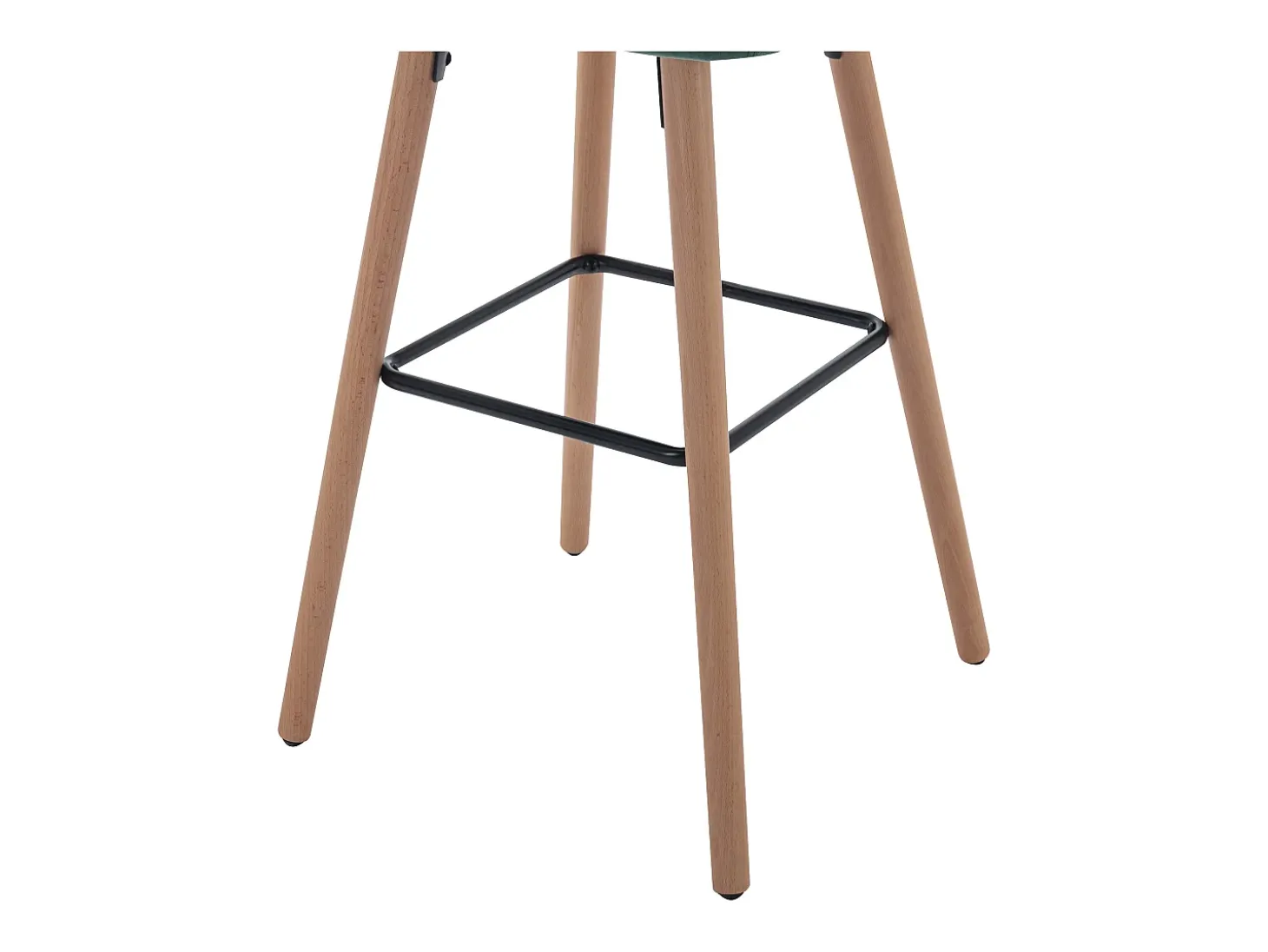 taburete alto de terciopelo y metal efecto madera de haya - Verde oscuro - ELEANA
