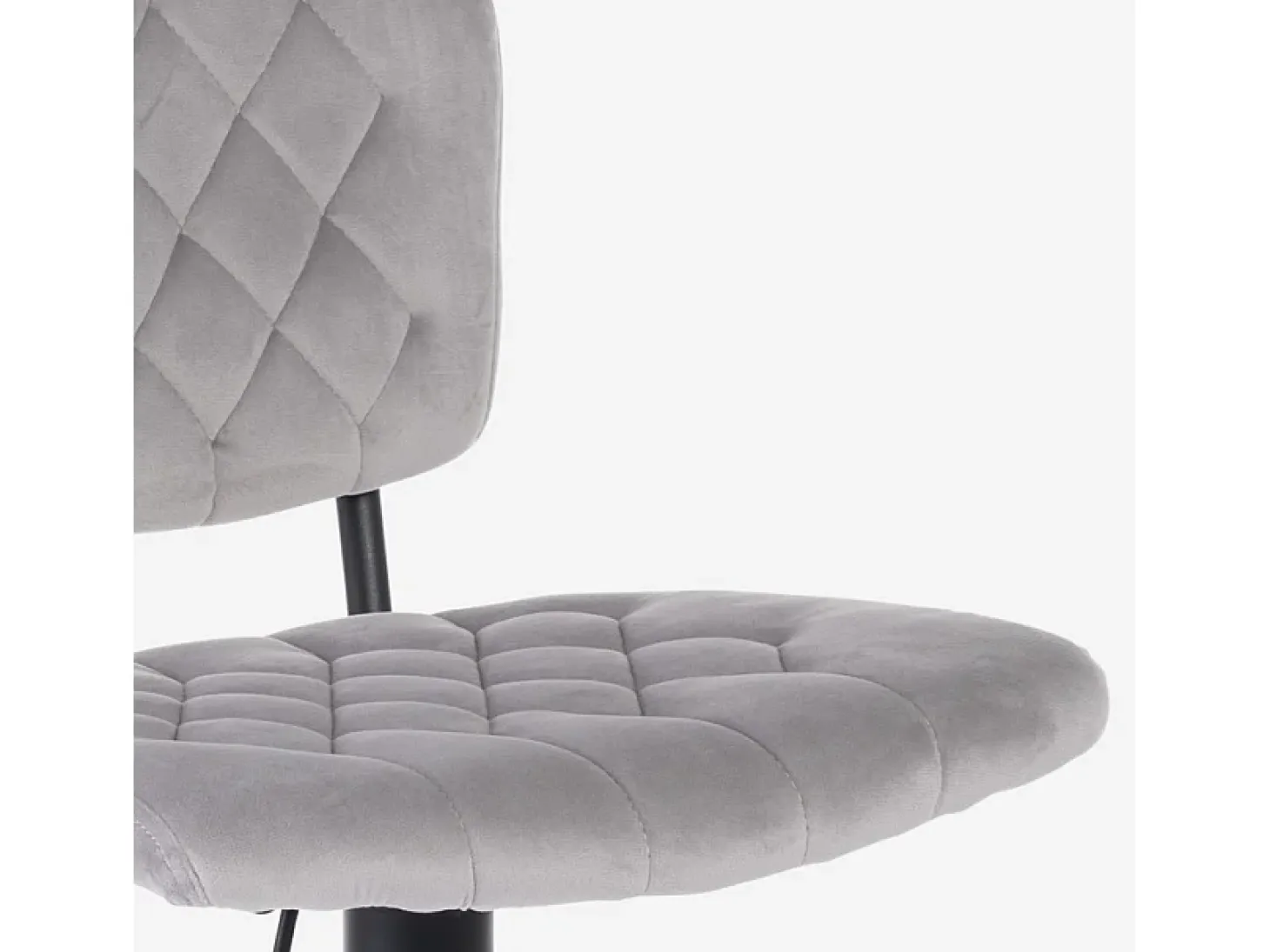 Taburete alto regulable para cocina tapizado en tejido terciopelo Toronto - Gris claro