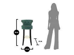 Taburete Alto VKH443, Verde, 46x48x96 cm, Kendra Home