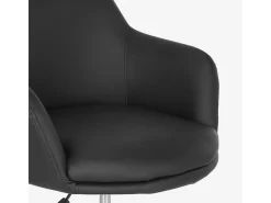 Taburete bar cocina giratoria butaca con reposabrazos regulables Ober - Negro