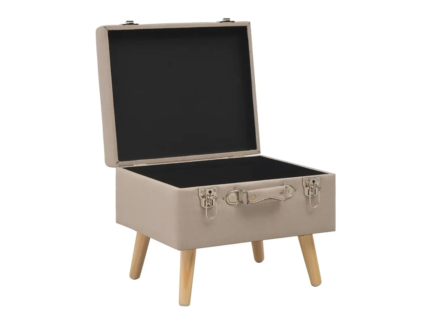 Taburete con almacenaje 40 cm Tela Beige