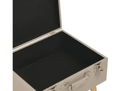 Taburete con almacenaje 40 cm Tela Beige