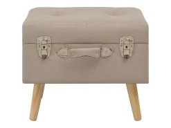 Taburete con almacenaje 40 cm Tela Beige