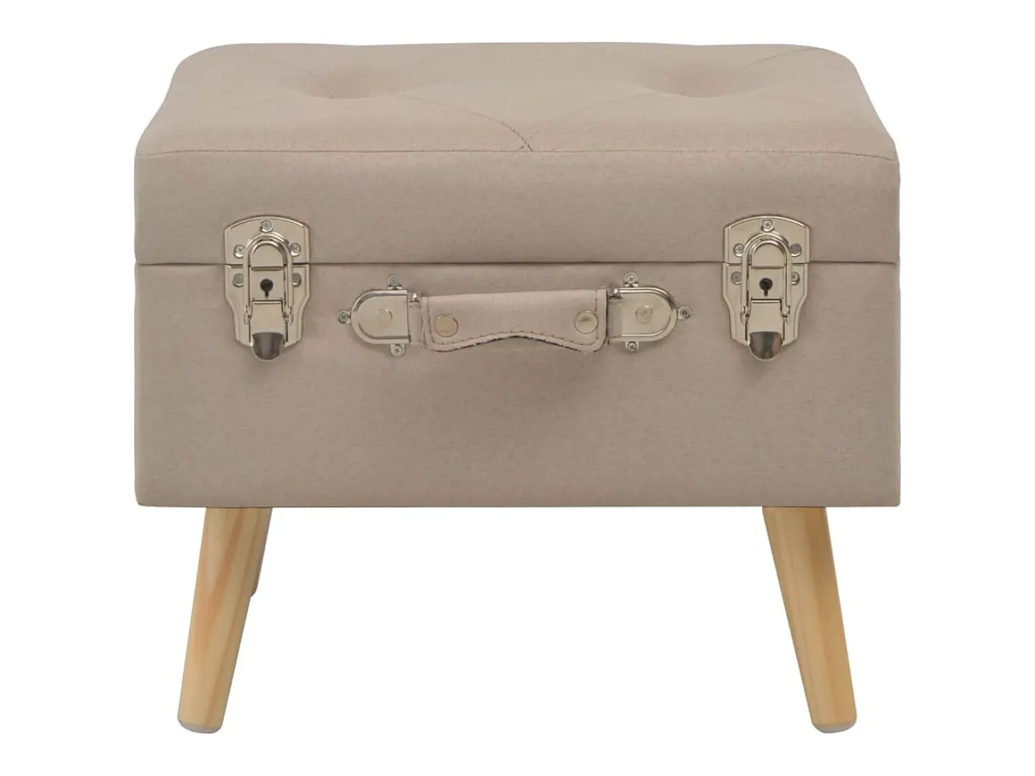 Taburete con almacenaje 40 cm Tela Beige