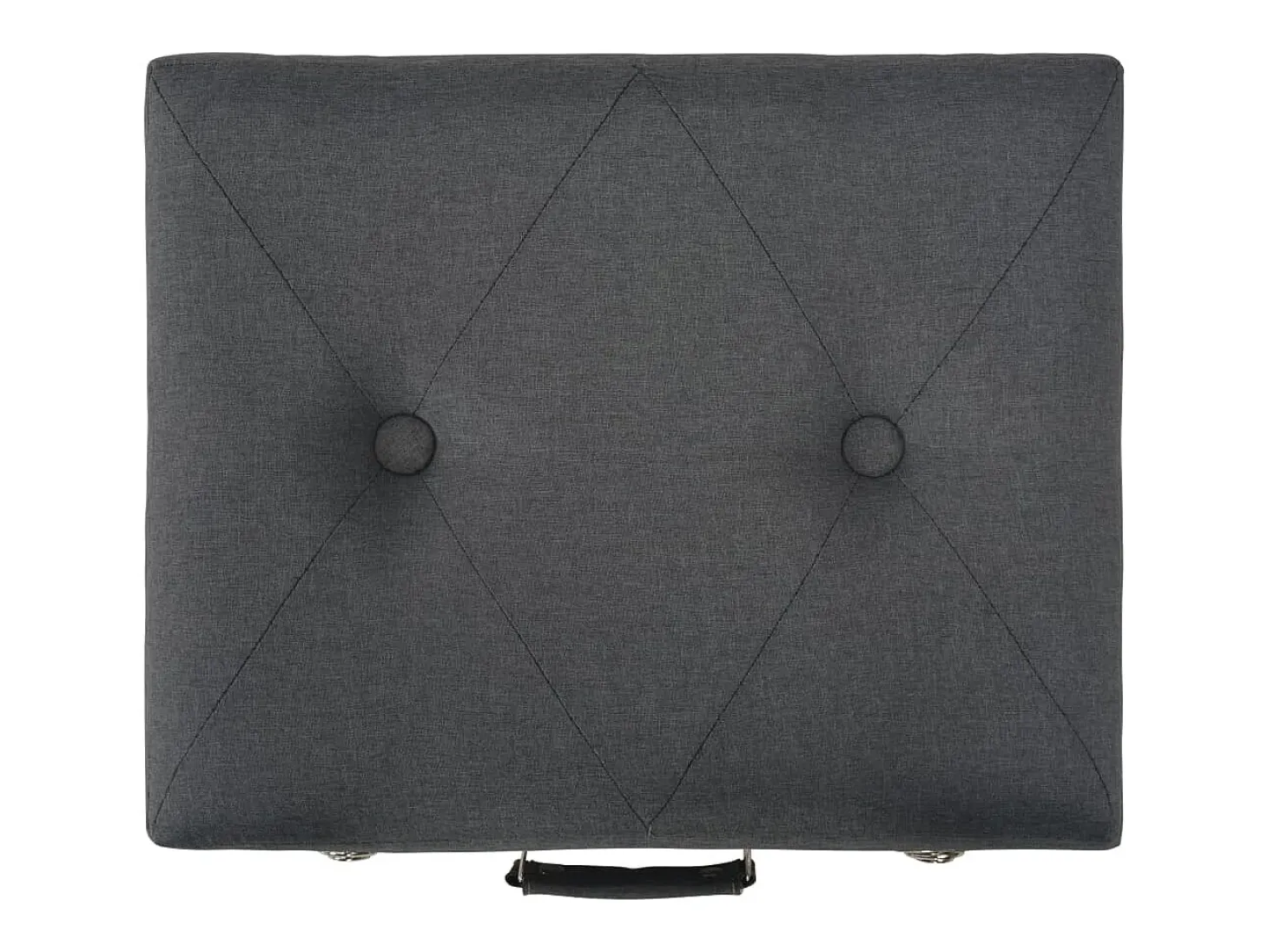 Taburete con almacenaje 40 cm Tejido gris oscuro