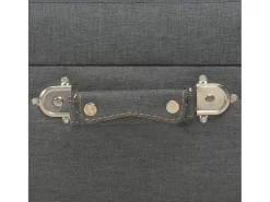 Taburete con almacenaje 40 cm Tejido gris oscuro
