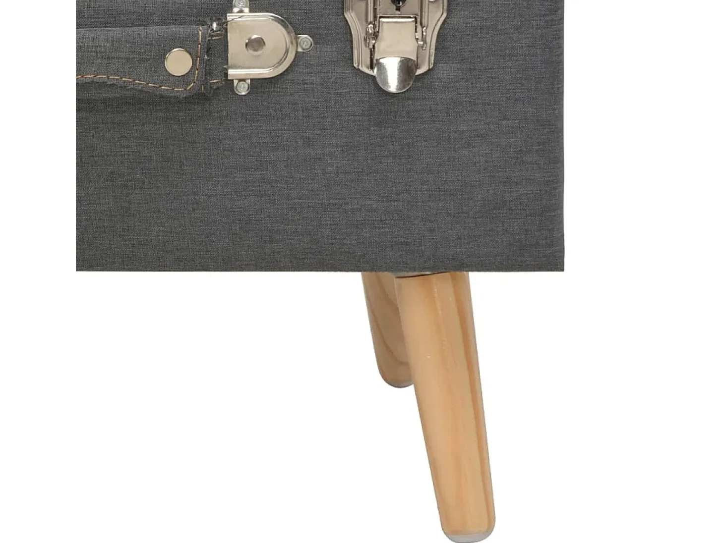 Taburete con almacenaje 40 cm Tejido gris oscuro