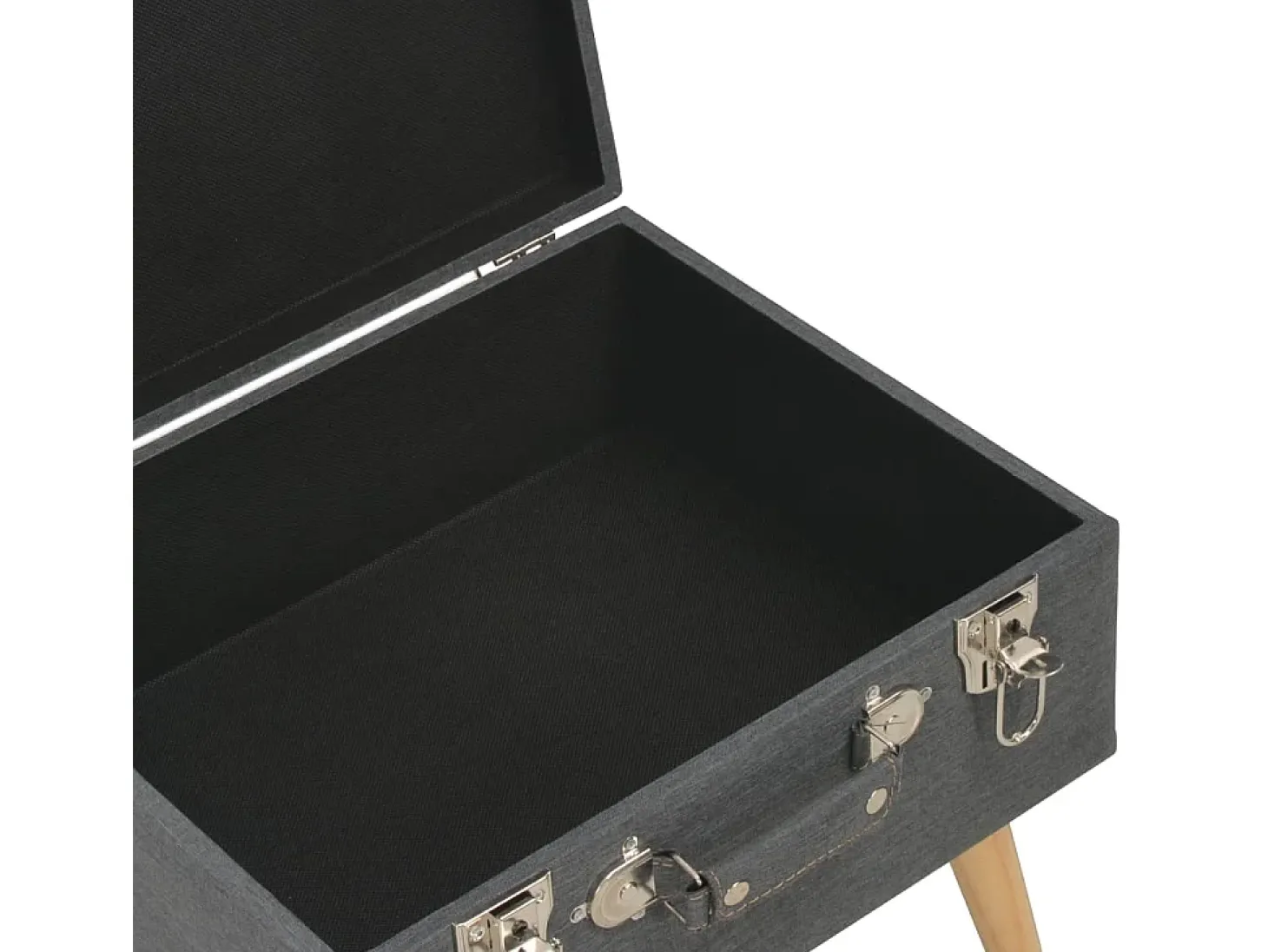 Taburete con almacenaje 40 cm Tejido gris oscuro