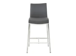 Taburete de bar aluminio cepillado PU gris oscuro 66cm lote de dos OLLY