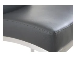 Taburete de bar aluminio cepillado PU gris oscuro 66cm lote de dos OLLY