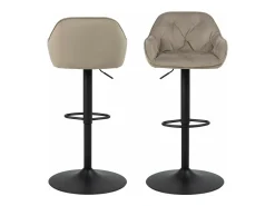 Taburete de bar Brooke giratorio de terciopelo en color beige.
