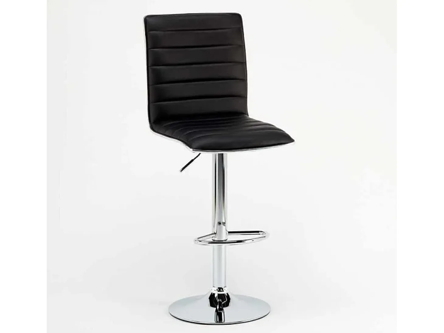 Taburete de bar cocina alto fijo giratorio ajustable con respaldo Detroit - Negro