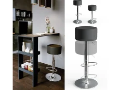 Taburete de bar conjunto de 2 negro 33x33x92