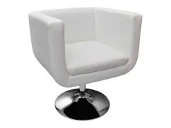 Taburete de bar cuero sintético blanco