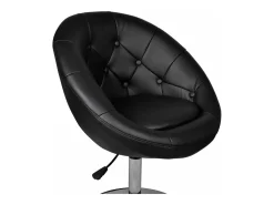 Taburete de bar cuero sintético negro