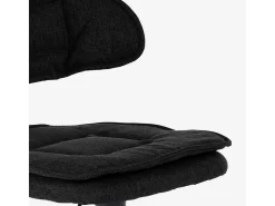 Taburete de bar de cocina ajustable moderno en tela tapizada Nashville. - Negro