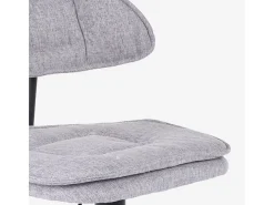 Taburete de bar de cocina ajustable moderno en tela tapizada Nashville. - Gris claro