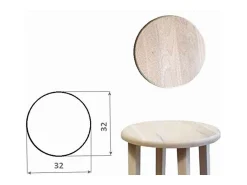 Taburete de bar de madera para pintar h 68 cm asiento redondo con patas rectas