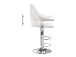 Taburete de bar de piel sintética blanca