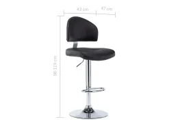 Taburete de bar de piel sintética negra