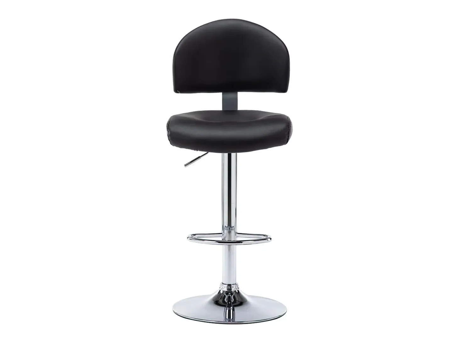 Taburete de bar de piel sintética negra