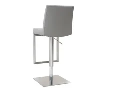 Taburete de bar diseño contemporáneo - metal y PU gris - KYLE