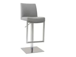 Taburete de bar diseño contemporáneo - metal y PU gris - KYLE