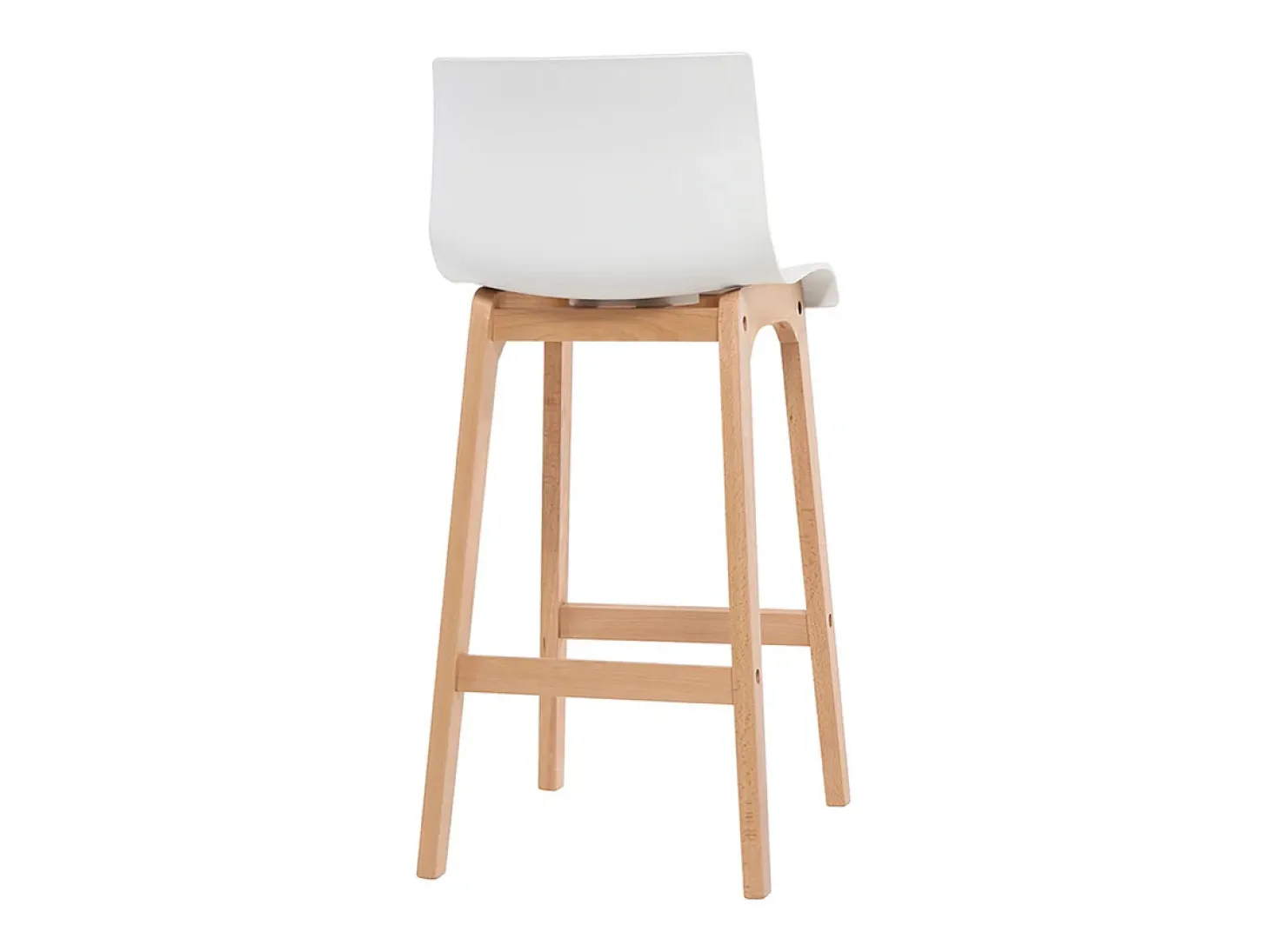 Taburete de bar diseño madera y blanco 65cm lote de 2 NEW SURF