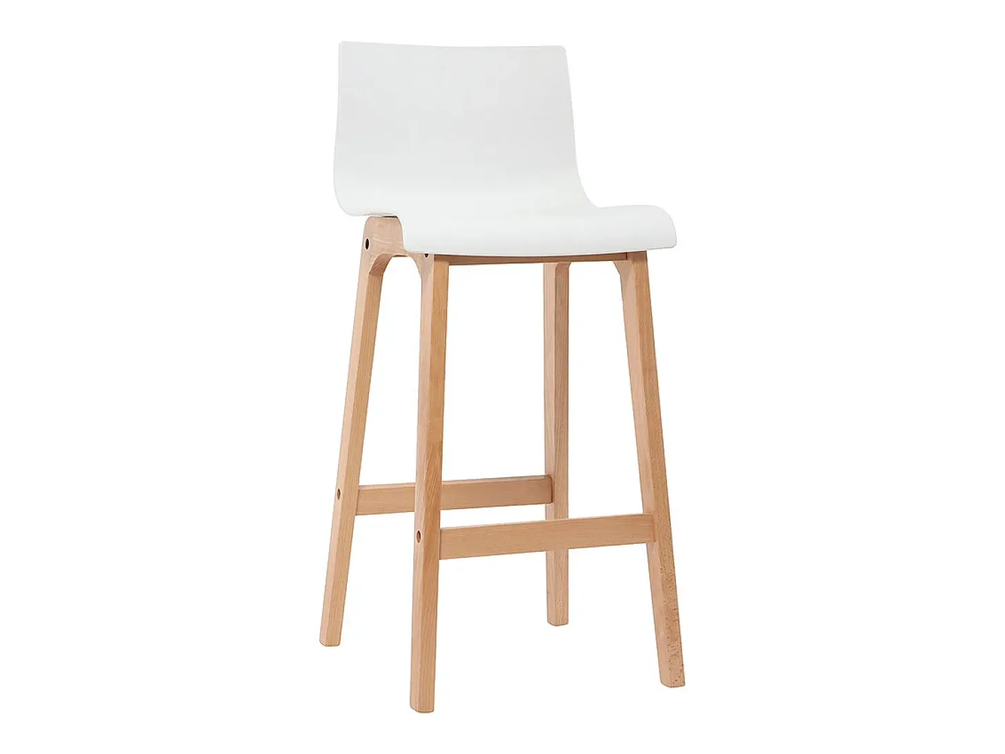 Taburete de bar diseño madera y blanco 65cm lote de 2 NEW SURF