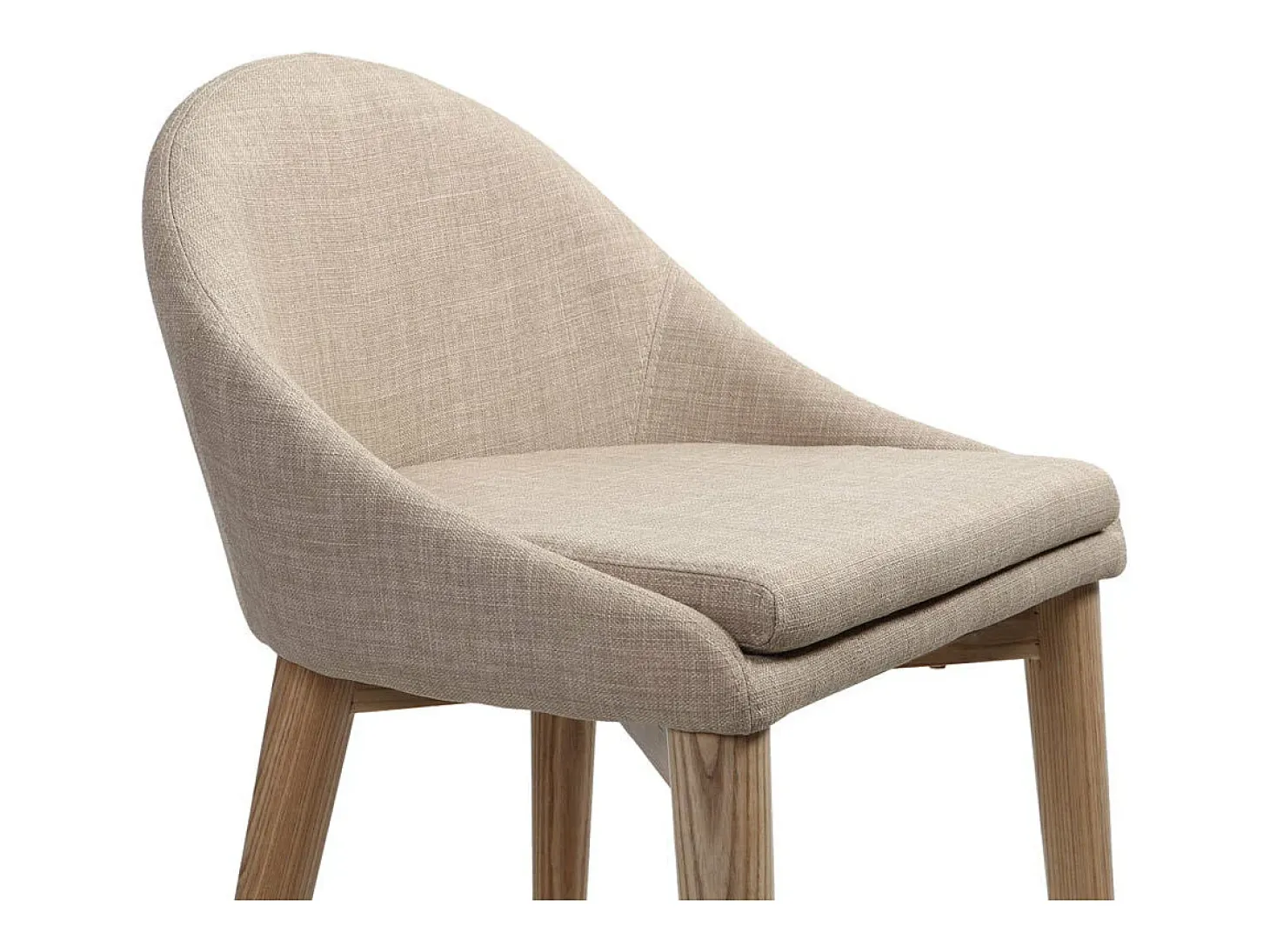 Taburete de bar diseño madera y polyester beige DALIA