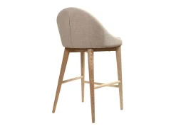 Taburete de bar diseño madera y polyester beige DALIA