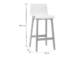 Taburete de bar diseño madera y gris claro 65cm lote de 2 NEW SURF