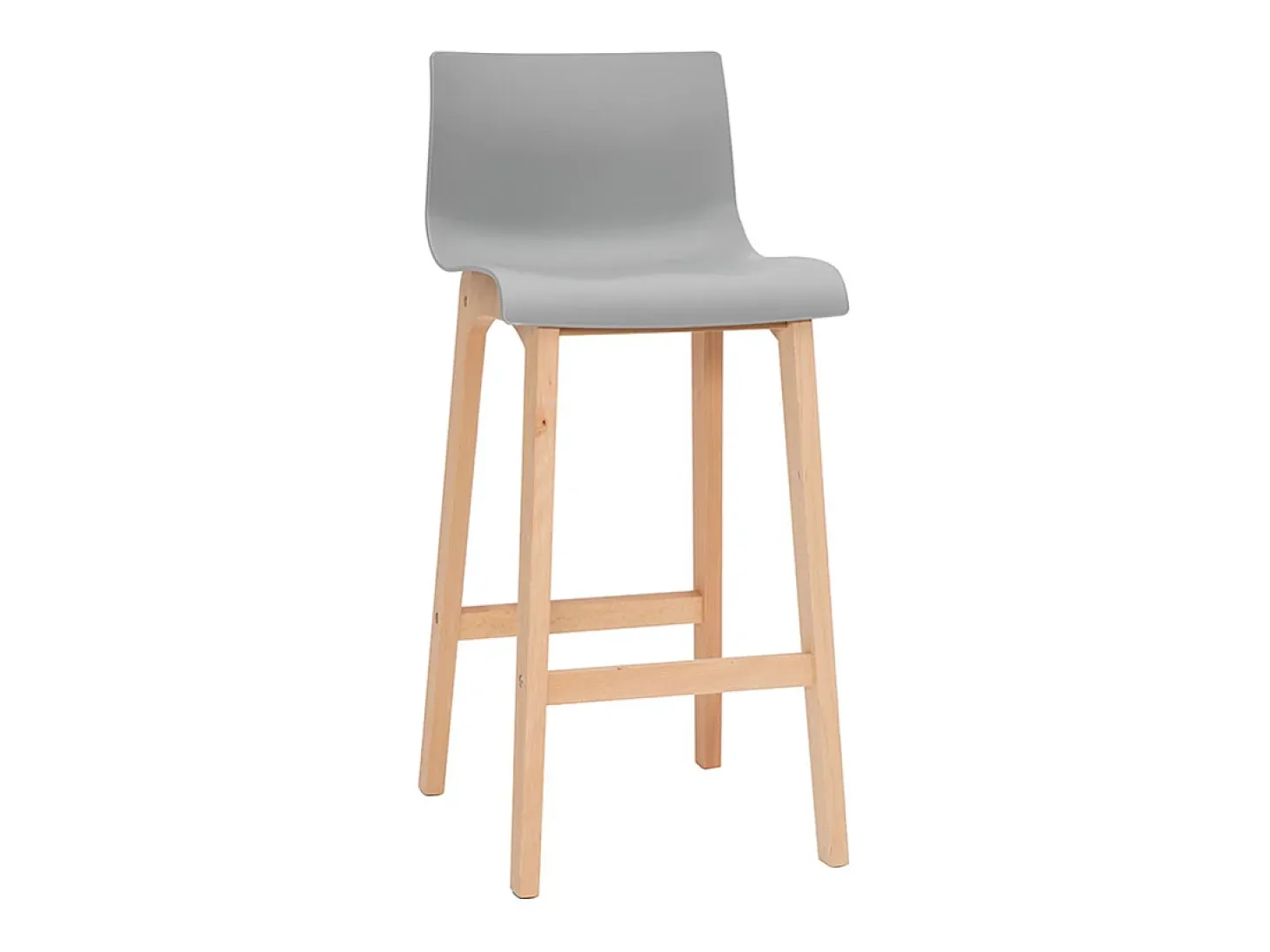 Taburete de bar diseño madera y gris claro 65cm lote de 2 NEW SURF