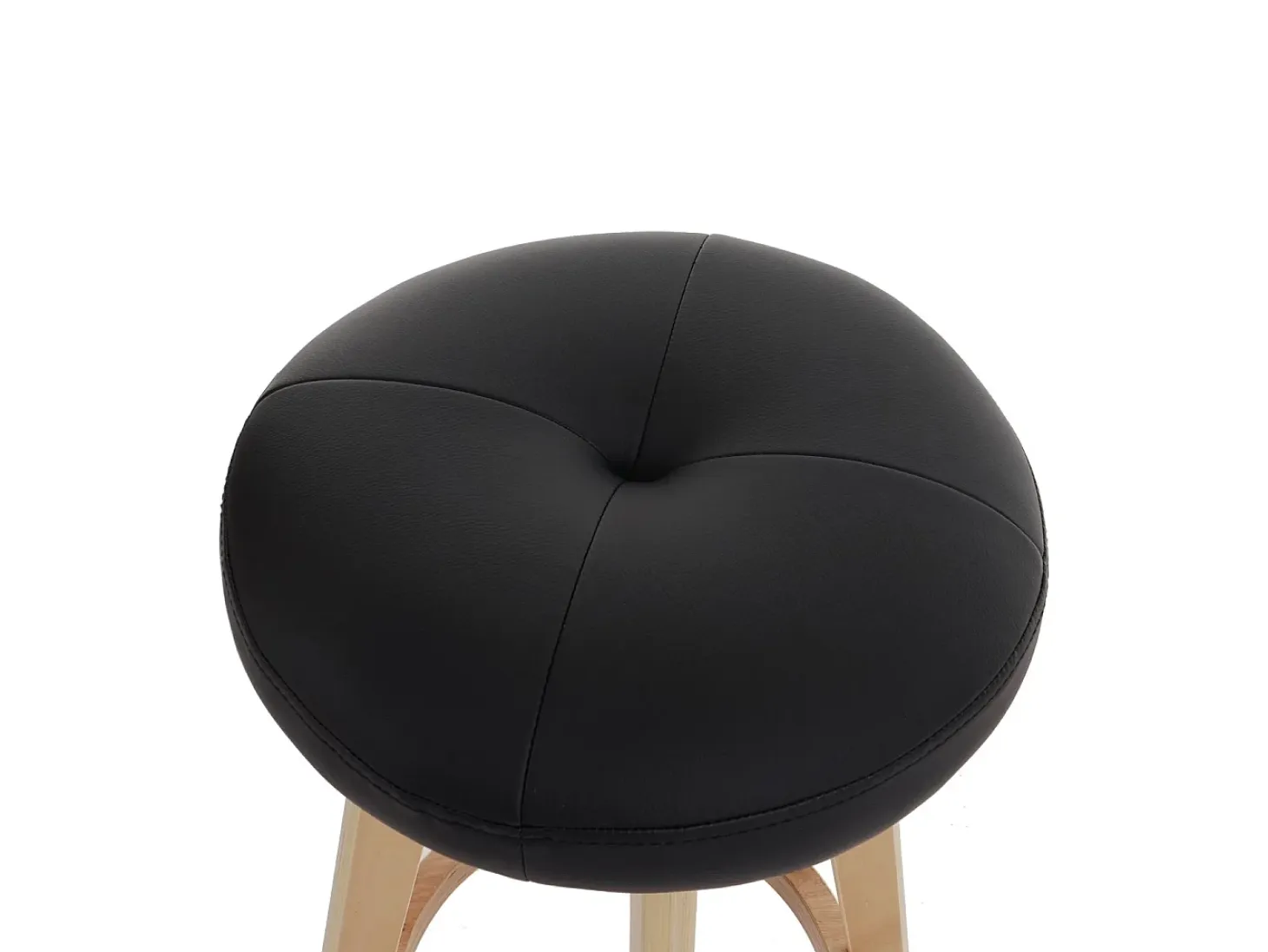 Taburete de bar giratorio Boras, negro, patas claras