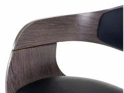 Taburete de bar MCW-A47, gris, imitación cuero negro