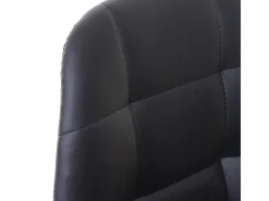 Taburete de bar MCW-A67, imitación de cuero negro, pie cromado