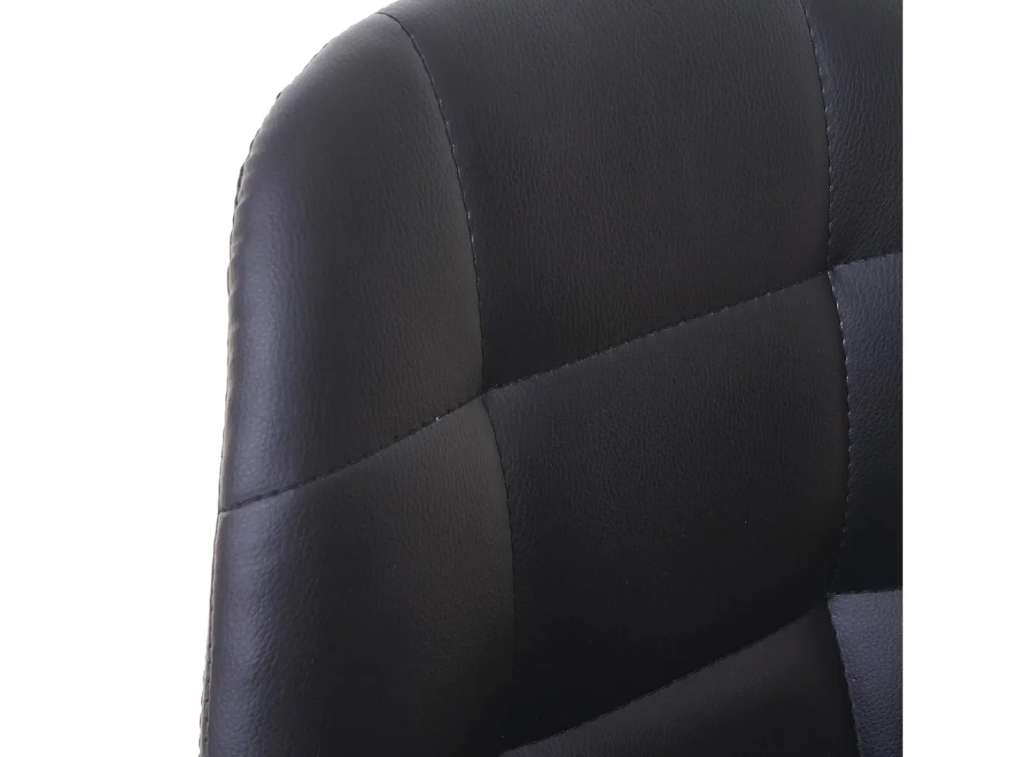 Taburete de bar MCW-A67, imitación de cuero negro, pie cromado