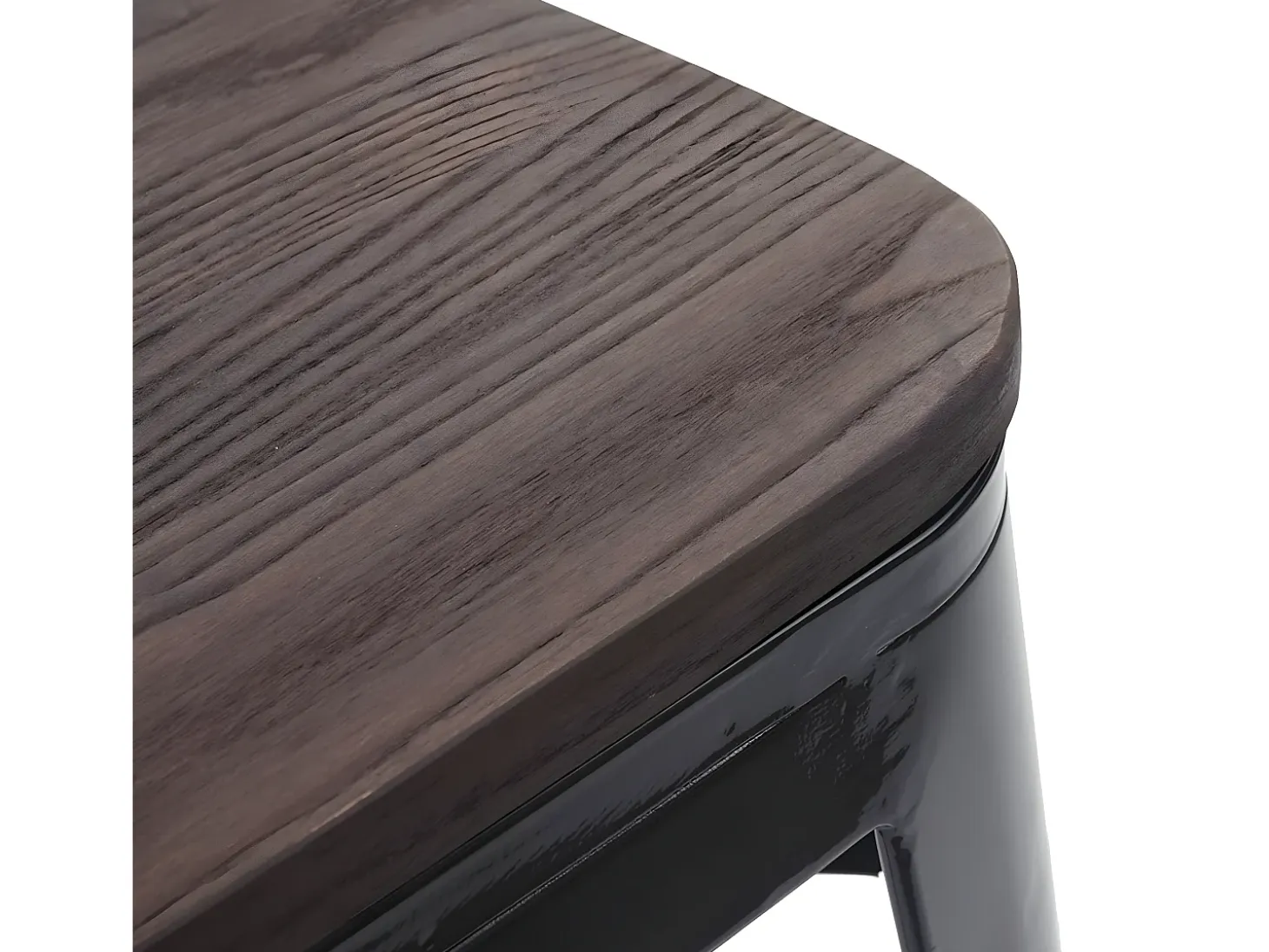 Taburete de bar MCW-A73 incl. asiento de madera, negro