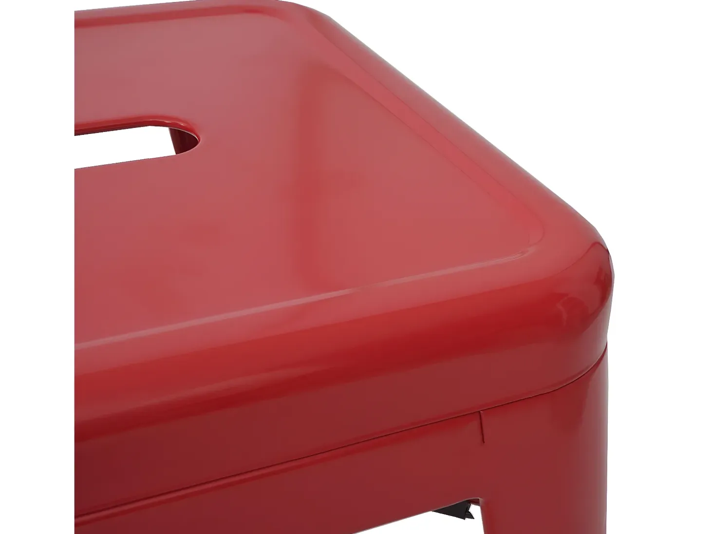 Taburete de bar MCW-A73 Metal apilable, rojo